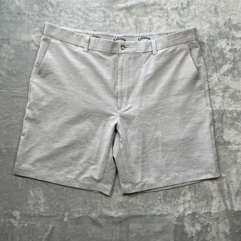 Callaway Mens Golf Shorts Light Gray Heathered Performance Stretch Size 40